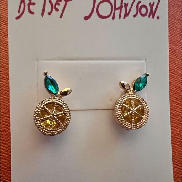 🍋 Betsey Johnson sweet & juicy sliced crystal lemon earrings 🍋 - Picture 3 of 8